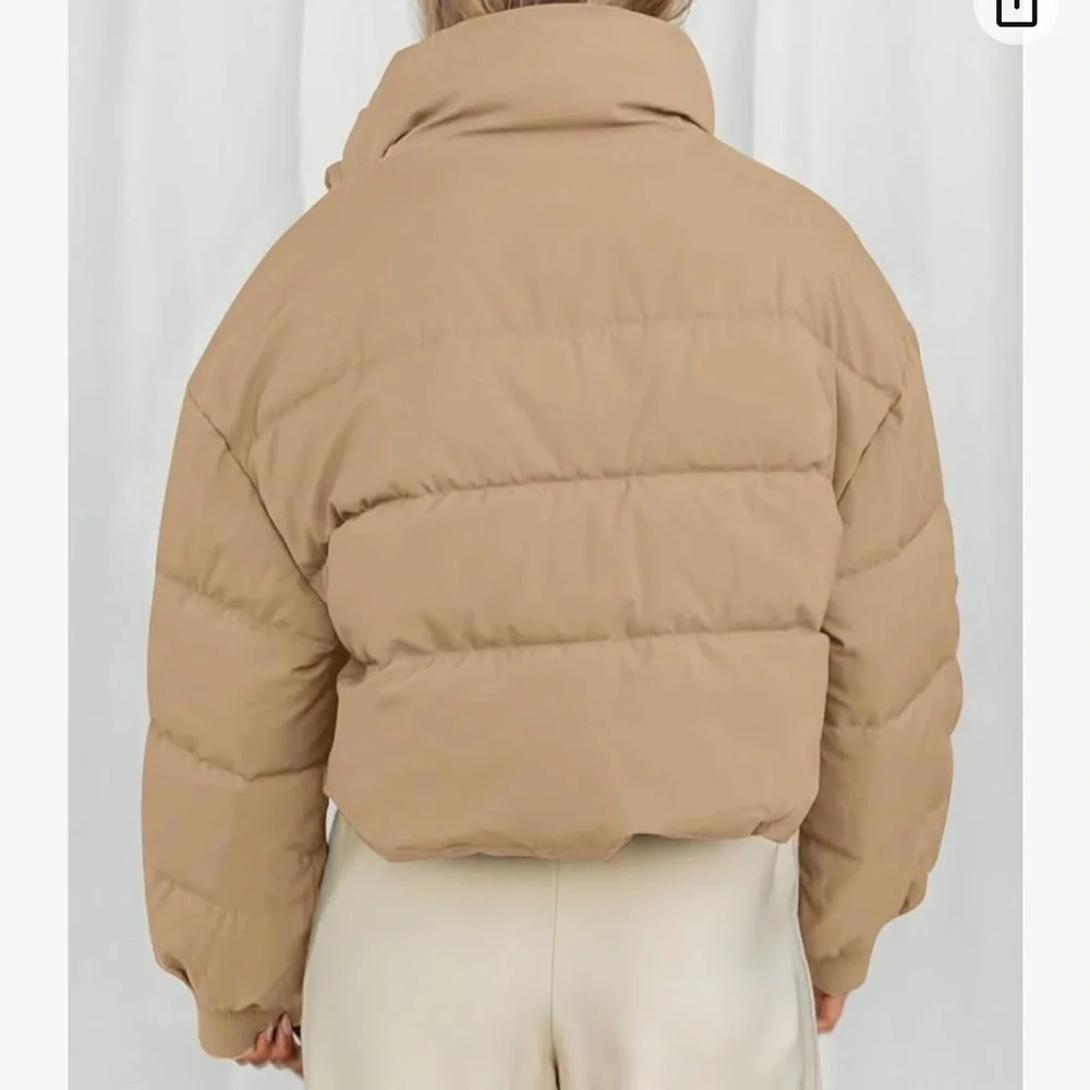 NWT Merokeety Women’s Winter Puffer Coat, Tan/Beige Color - Picture 4 of 7